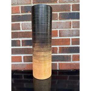 Wooden Vase Grooved Two Toned